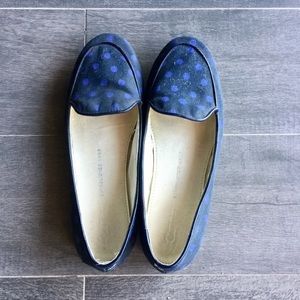 Gap blue canvas polka dot loafer flats
